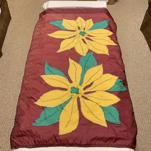 Handmade Poinsettia Christmas House Flag